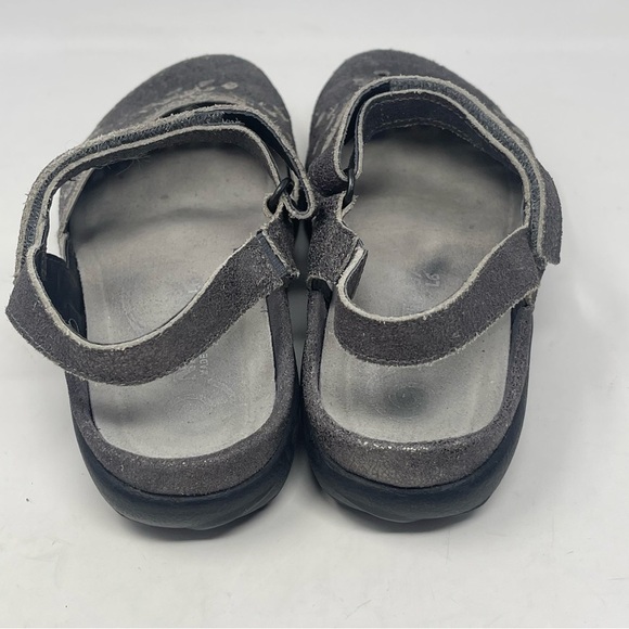 Naot Arataki Shoes Womens 6 Gray Shimmer Nubuck Leather Strap Cut Out Comfort - Picture 9 of 13